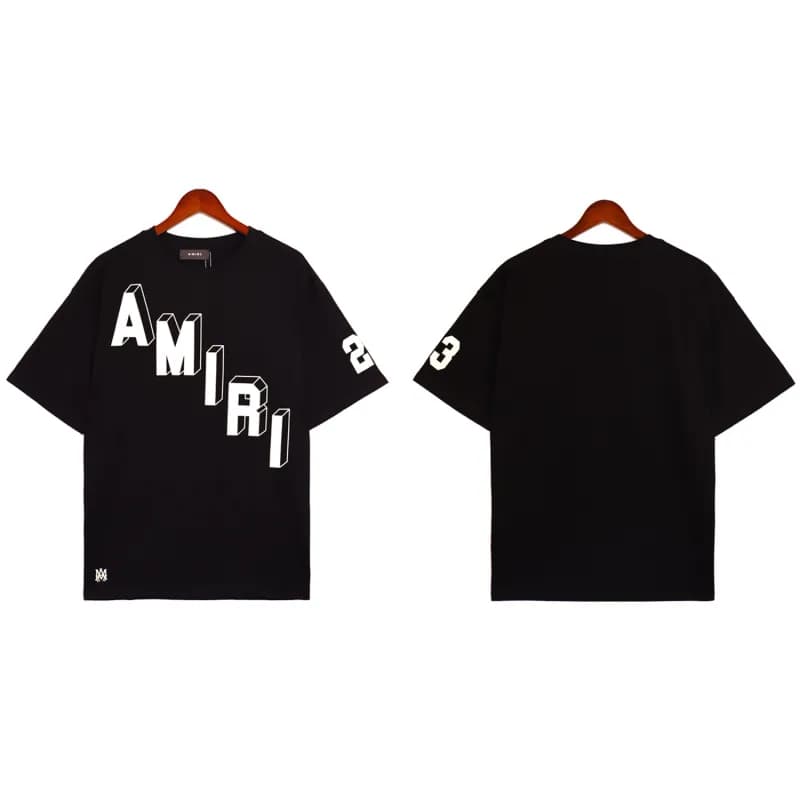 Amiri Logo T-Shirt Embroidered Script — 2173 黑