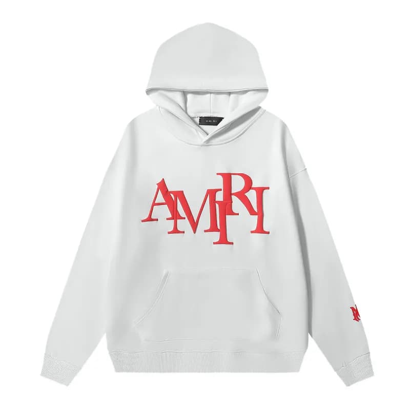Amiri Hooded Sweatshirt Script Logo — 9233 white