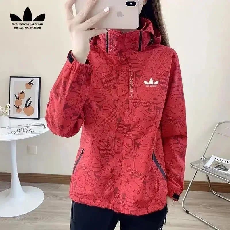 Adidas Windbreaker Jacket Tropical Leaf Print