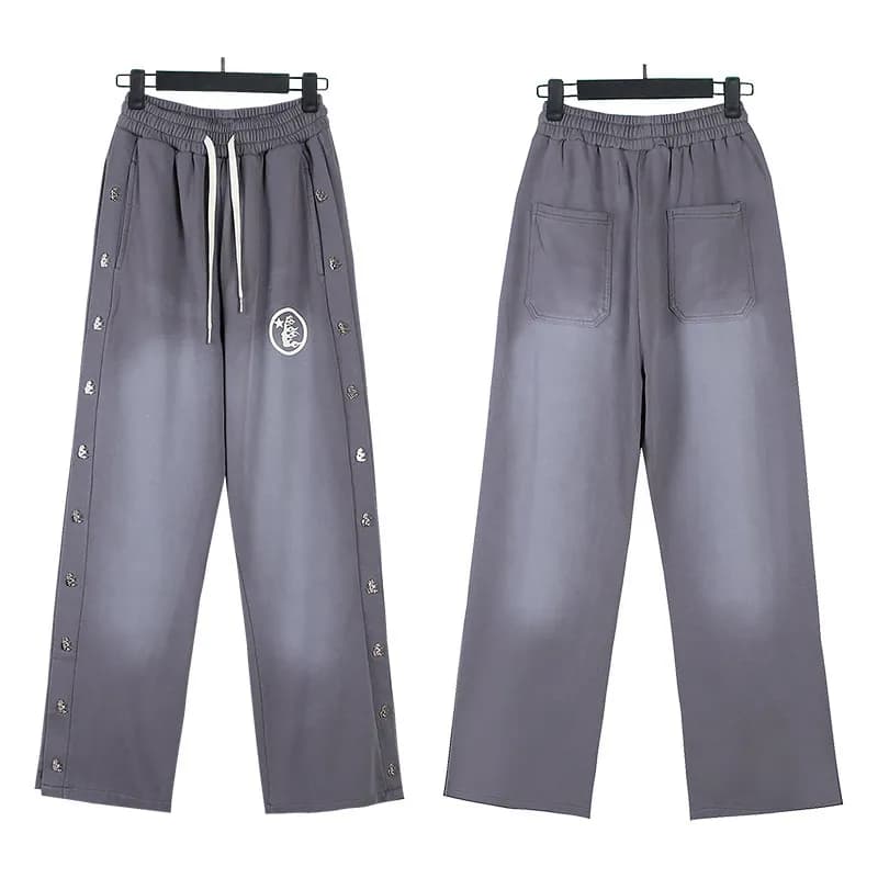 Kith Flame Sweatpants Black with Red Flame Print — 723 洗水灰