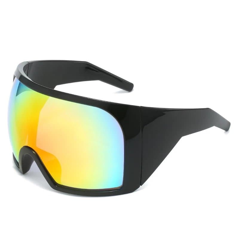 Gentle Monster Shield Sunglasses Matte Grey Frame with Dark Lens — 红膜
