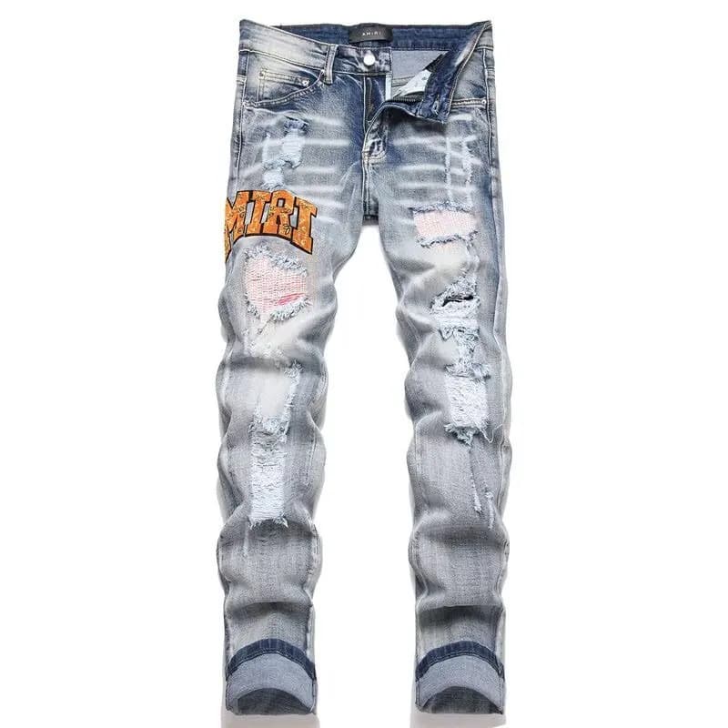 Diesel Slim Fit Jeans Silver Script Print — 浅蓝色K09