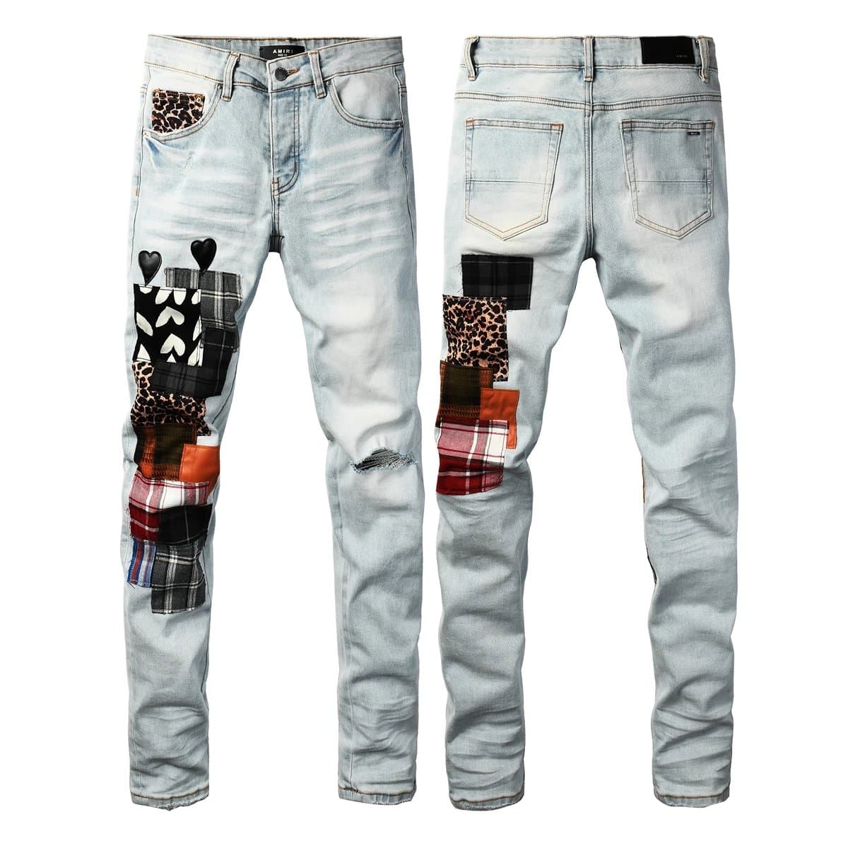 Amiri Motorcycle Jeans Distressed Light Wash — 8928