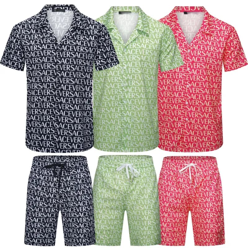 Logo-Print Short Set All-Over Versace Logo