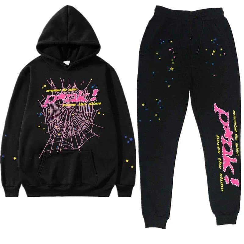Sp5der Hoodie and Joggers Set Spider Web Logo — 2