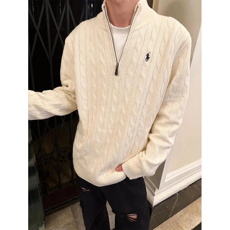 Polo Ralph Lauren Chore Jacket Classic Fit — 奶杏色 拉链毛衣