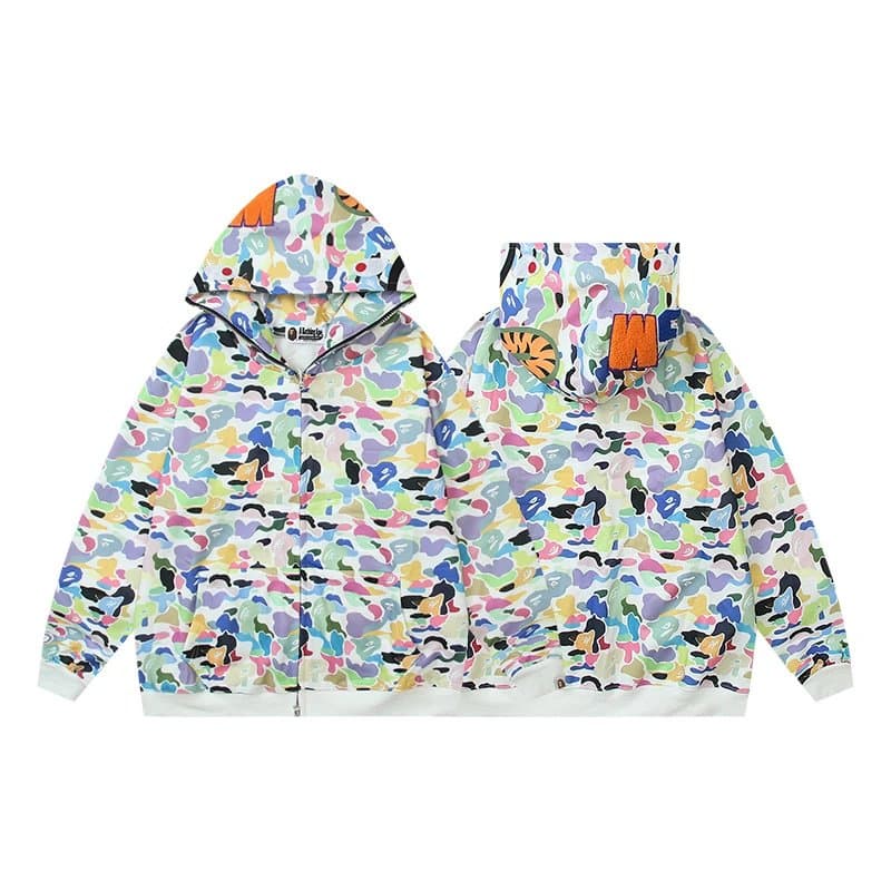 BAPE Full Zip Hoodie Multi-Color Camo