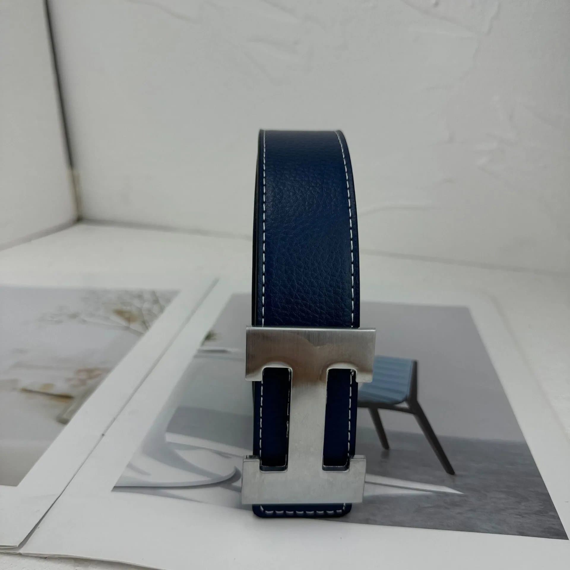 Hermès Constance Belt Gold Hardware — 蓝色银扣