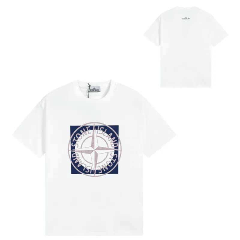 Stone Island T-Shirt Logo Patch — T石头9白色