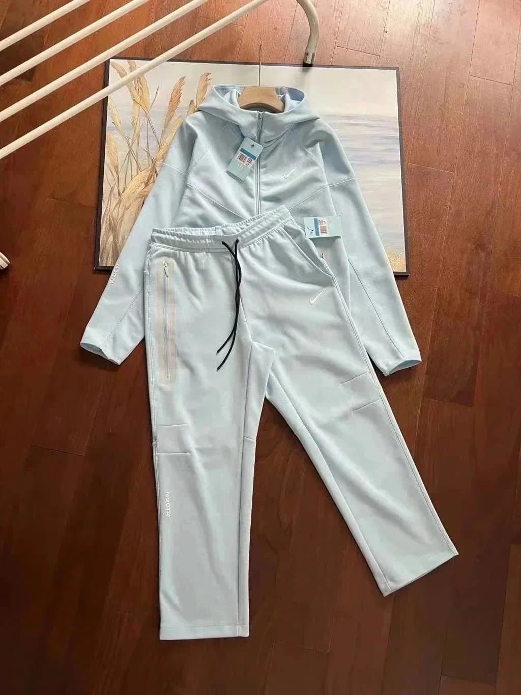 Nike Tech Fleece Hoodie and Joggers Light Ice