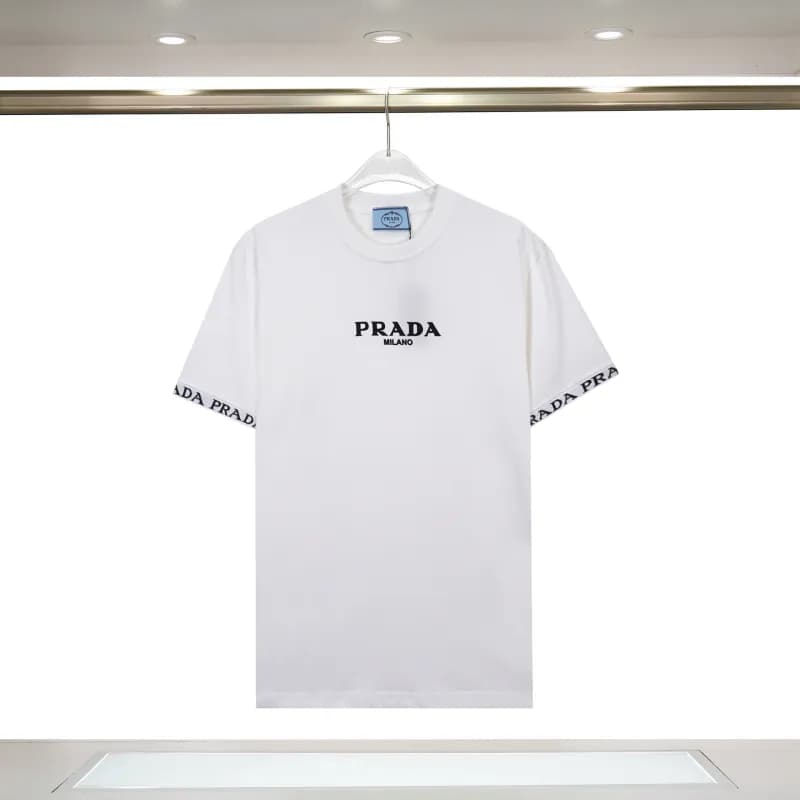 Prada Logo T-Shirt Mini Triangle — 8378 white
