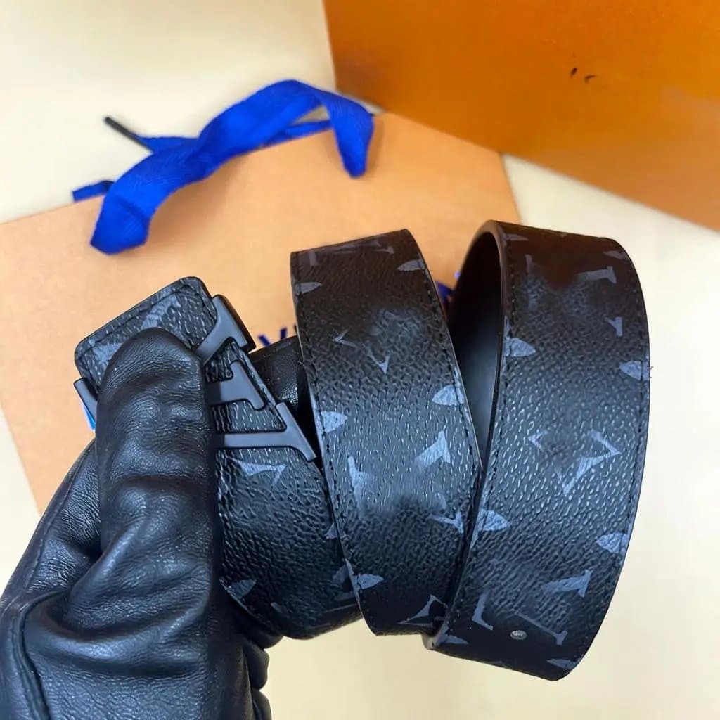 Louis Vuitton Monogram Eclipse Belt Black with Grey Monogram