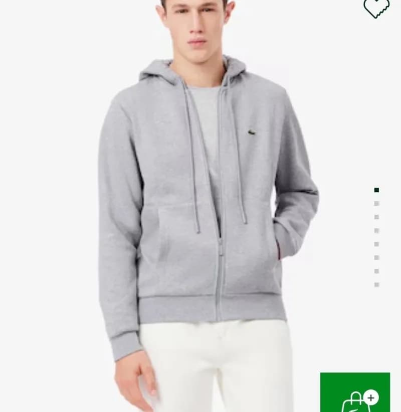 Lacoste Zip-Up Hoodie Heather Grey