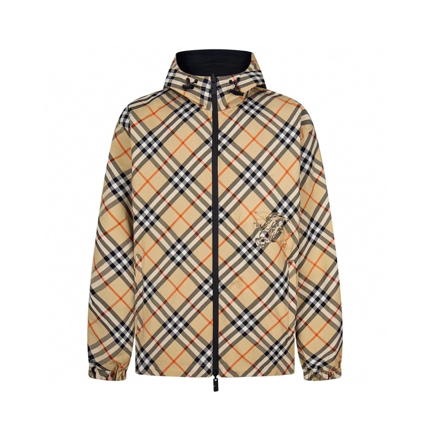Burberry Check Print Hooded Jacket Classic Vintage Check