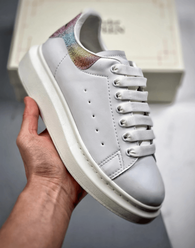 Alexander McQueen Oversized Sneaker Rainbow Glitter Heel