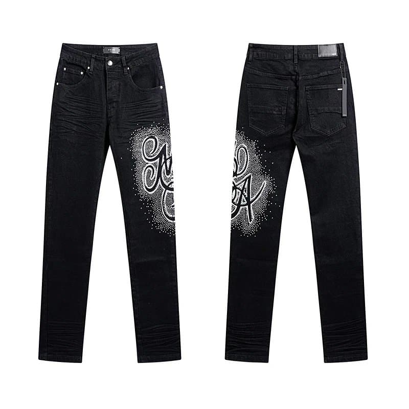 Balenciaga Distressed Jeans Embroidered Patch — AM5002