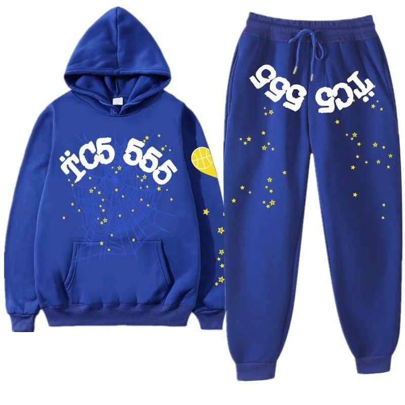 Sp5der Hoodie and Joggers Set Spider Web Logo — 24