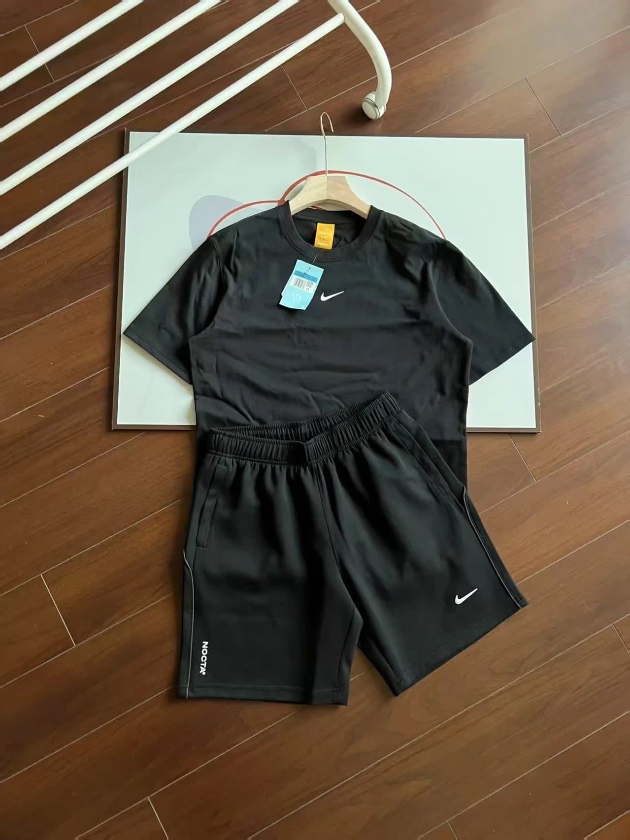 Nike Sportswear Set Black with White Swoosh