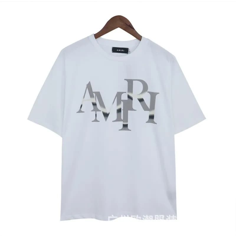 Amiri Logo T-Shirt Blue Script — 2192 white