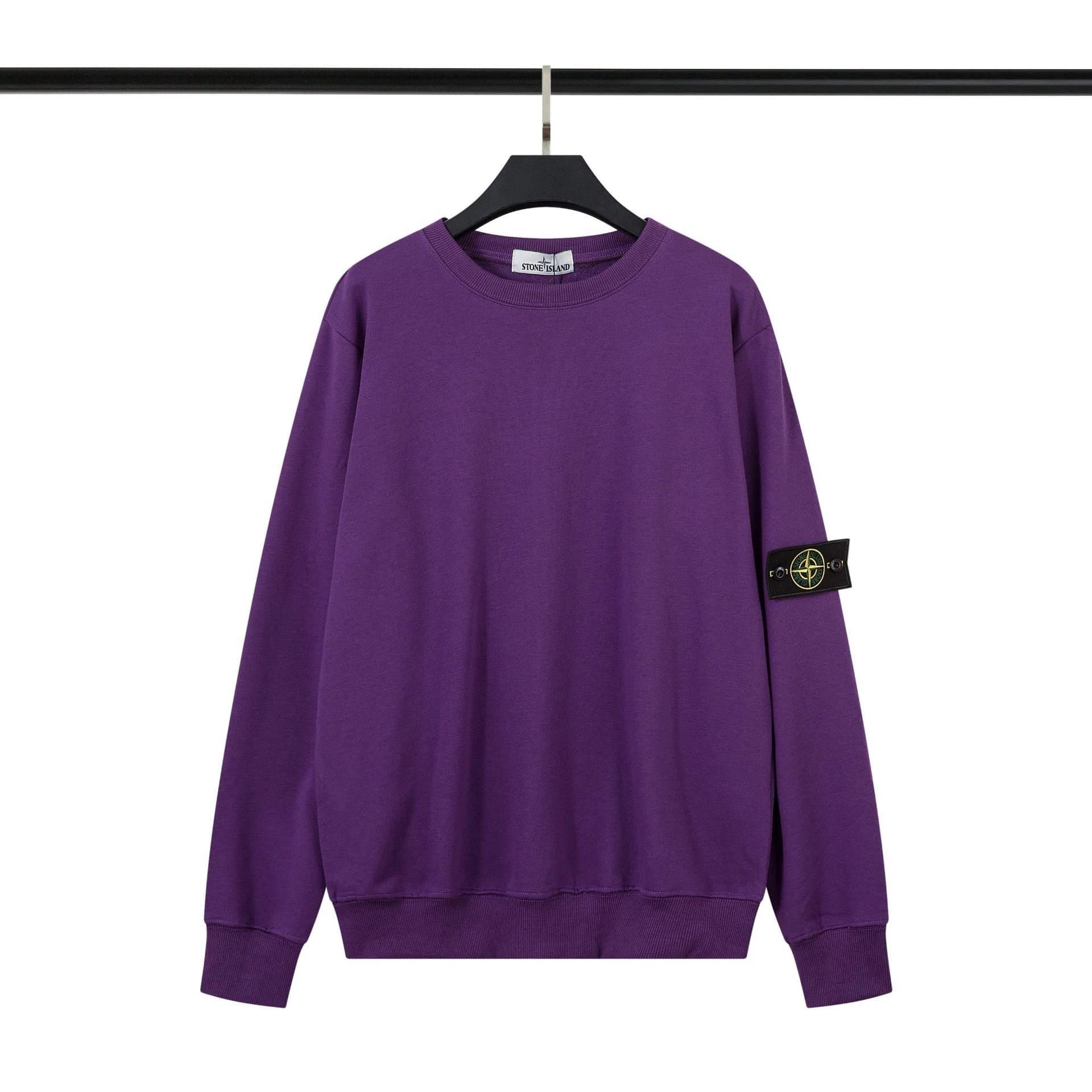 Stone Island Crewneck Sweatshirt Solid — 深紫