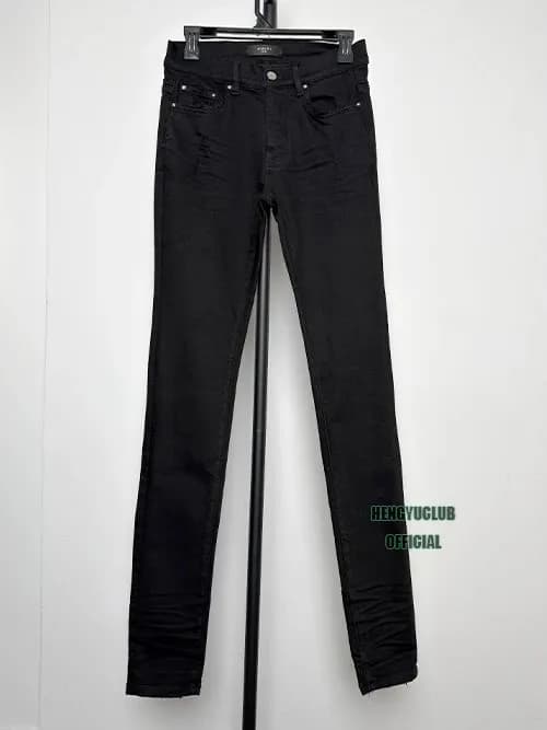 Slim Fit Jeans Distressed Black