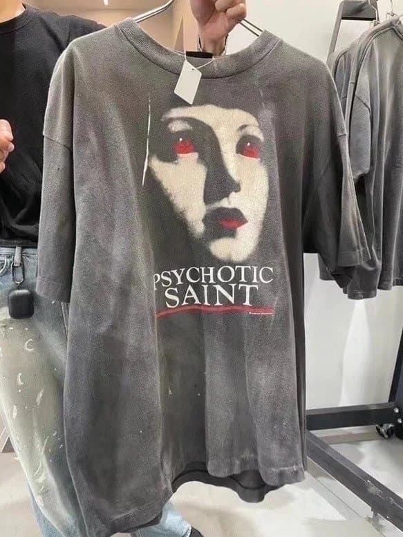 Saint Laurent Graphic T-Shirt Angel Flame Print — ST976