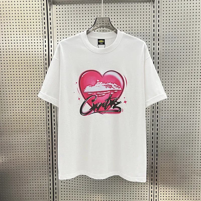 Corteiz Graphic Tee Crystal Script Logo — 白色Y5908-白色