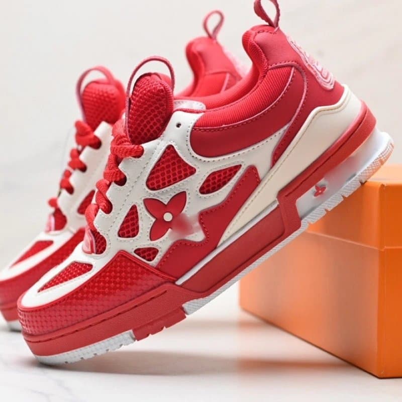 Louis Vuitton LV Trainer Orange — 21 面包白红