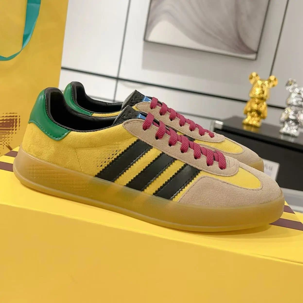 Adidas Gazelle Yellow Green Beige