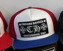 Chrome Hearts Snapback Cap Cross & CH Logo Embroidery — 20 blue background red