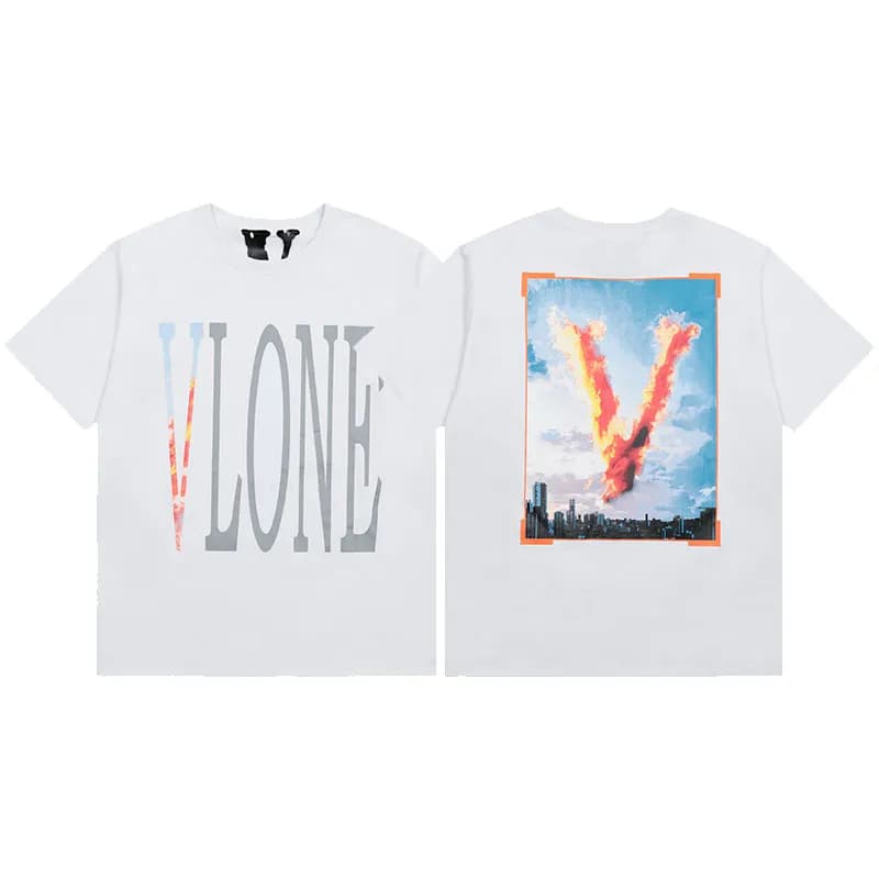 Off-White Graphic T-Shirt Flame V Print