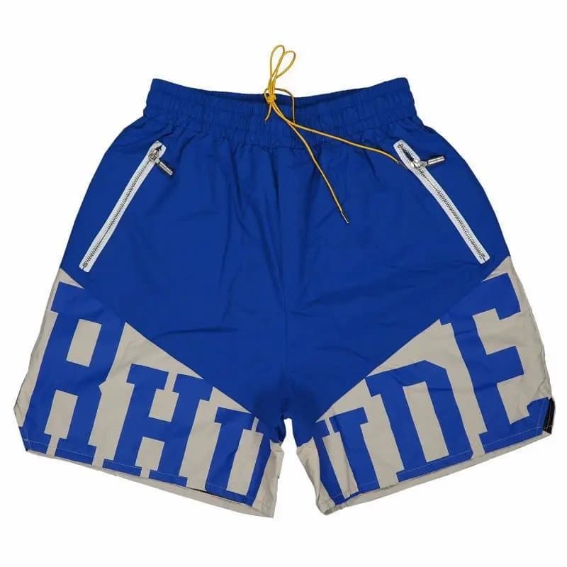 Rhude Logo Shorts Maroon with White Logo — 8532 蓝