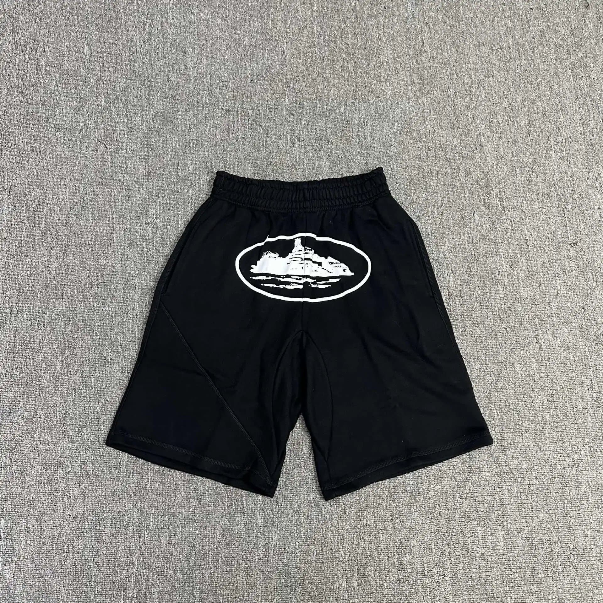 Travis Scott Logo Shorts Oval Logo — 黑印白