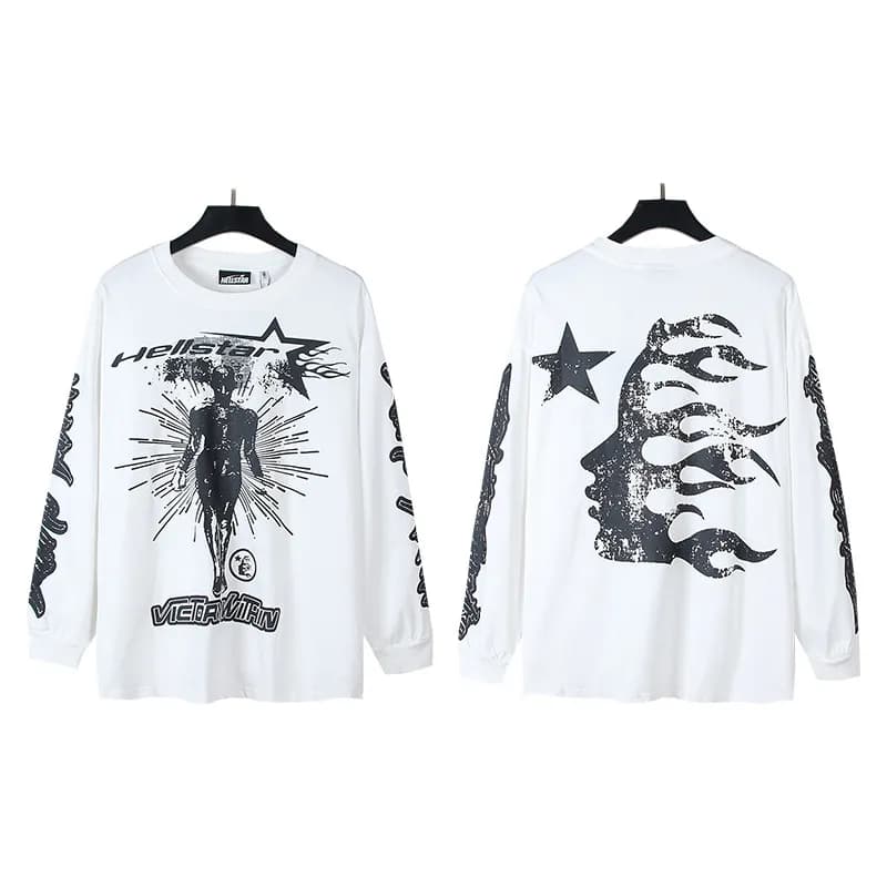 Hellstar Long Sleeve Tee Powered By The Star — 560 long sleeve white