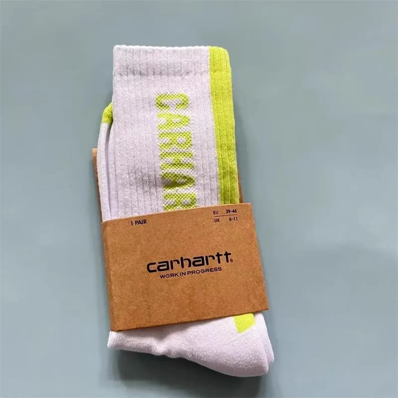 Carhartt Logo Socks White/Lime