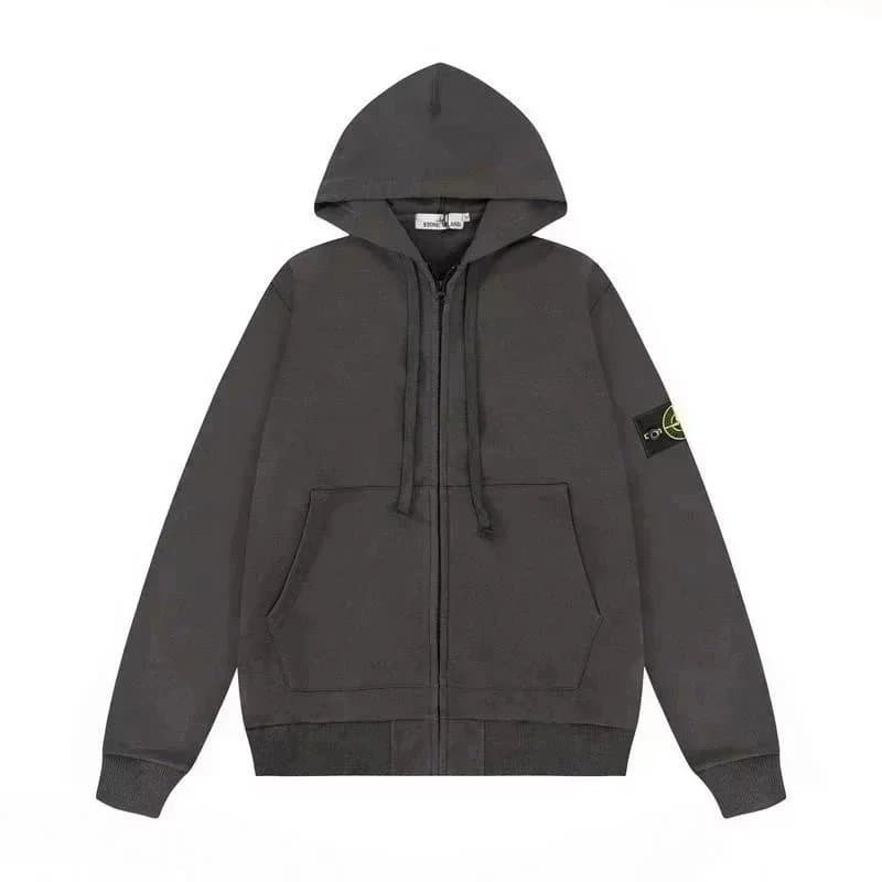 Stone Island Zip-Up Hoodie Compass Logo — 05