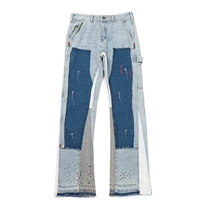 Gallery Dept. Flared Jeans Distressed Paint-Splatter — 4086