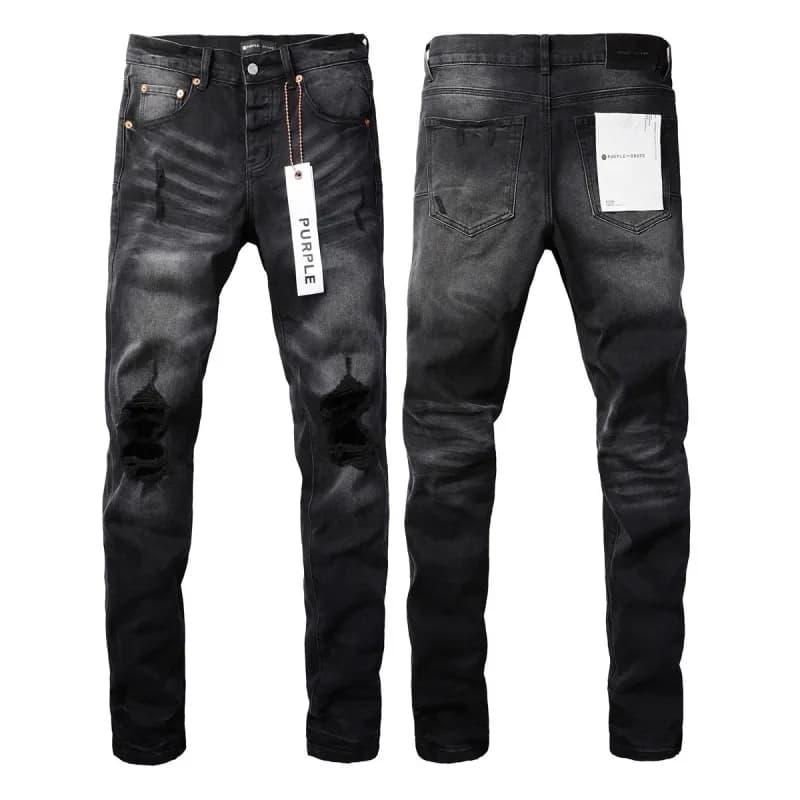 Stone Island Distressed Slim Fit Jeans Worn Black Wash