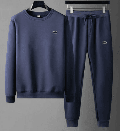 Lacoste Sweatshirt and Jogger Set Navy with Green Croc Logo