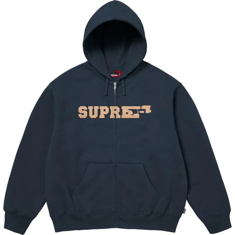 Supreme Zip-Up Hoodie Box Logo — E603宝蓝 25FW COLLEGATE APPLIQUE