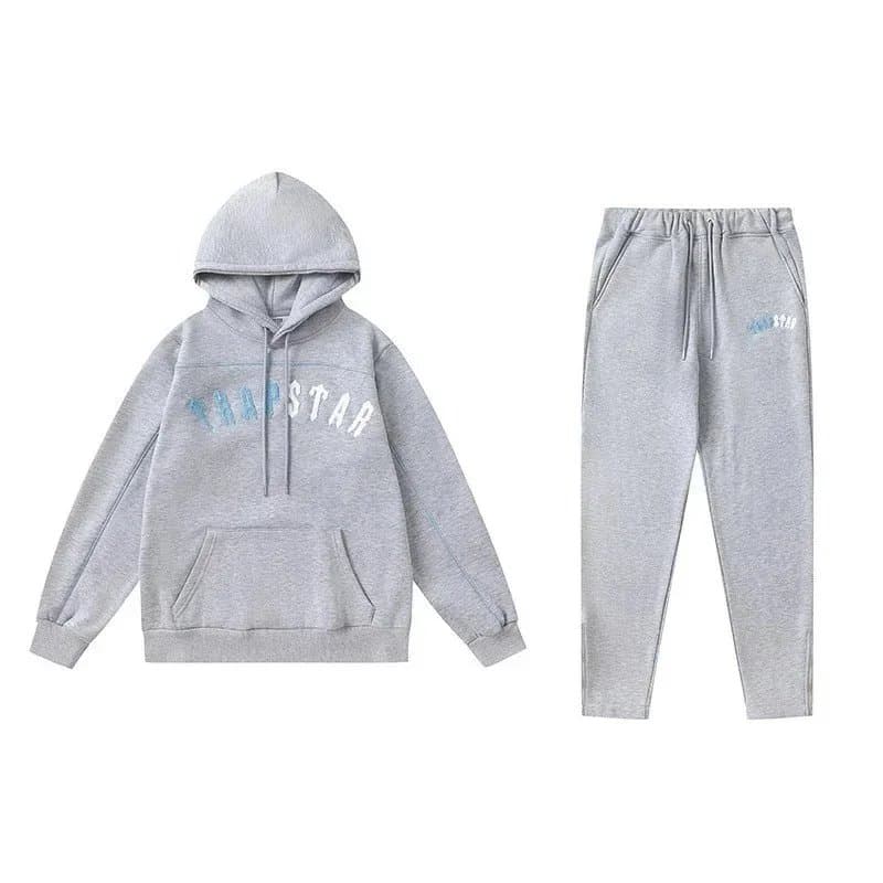 Trapstar Hoodie and Joggers Set Light Grey Logo