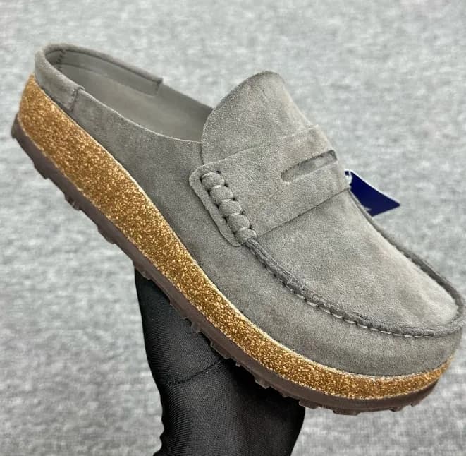 Birkenstock Arizona Mule Suede — 全包 灰色(木底款)