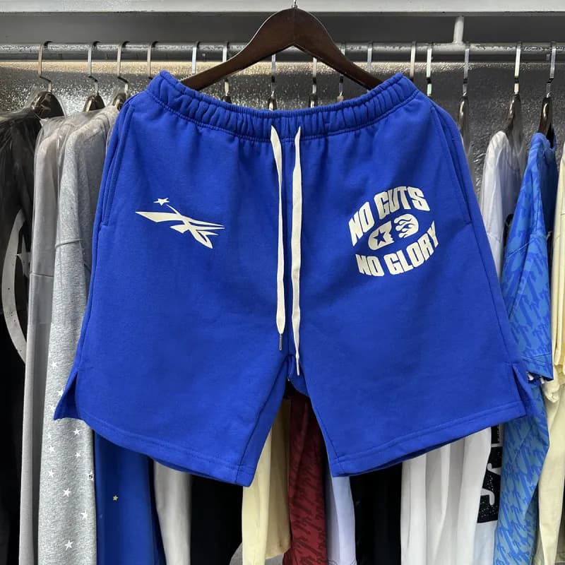 Sp5der Flame Shorts Tribal Flame Print — 2512 蓝色
