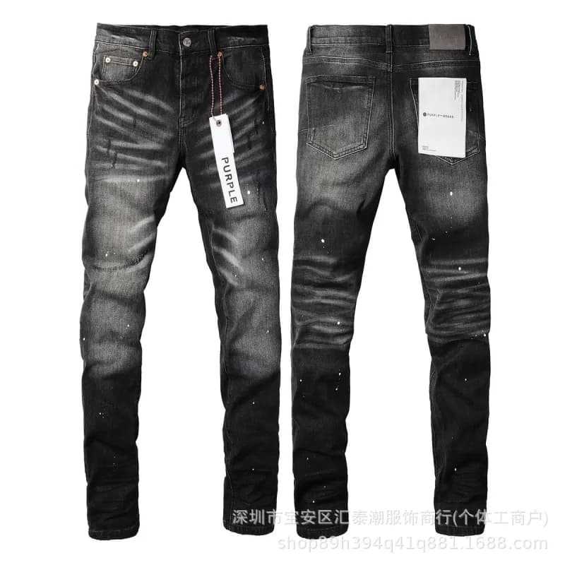Slim Fit Jeans Distressed Paint-Splatter Wash