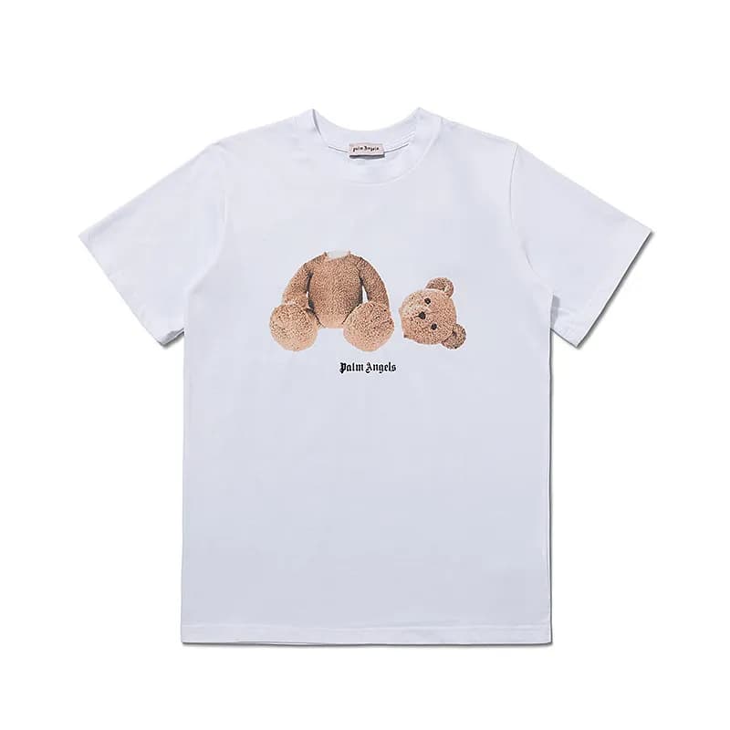 Palm Angels Teddy Bear Graphic Tee Brown Bear Print