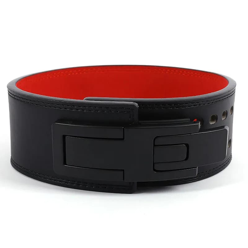 Weightlifting Belt Black with Red Lining