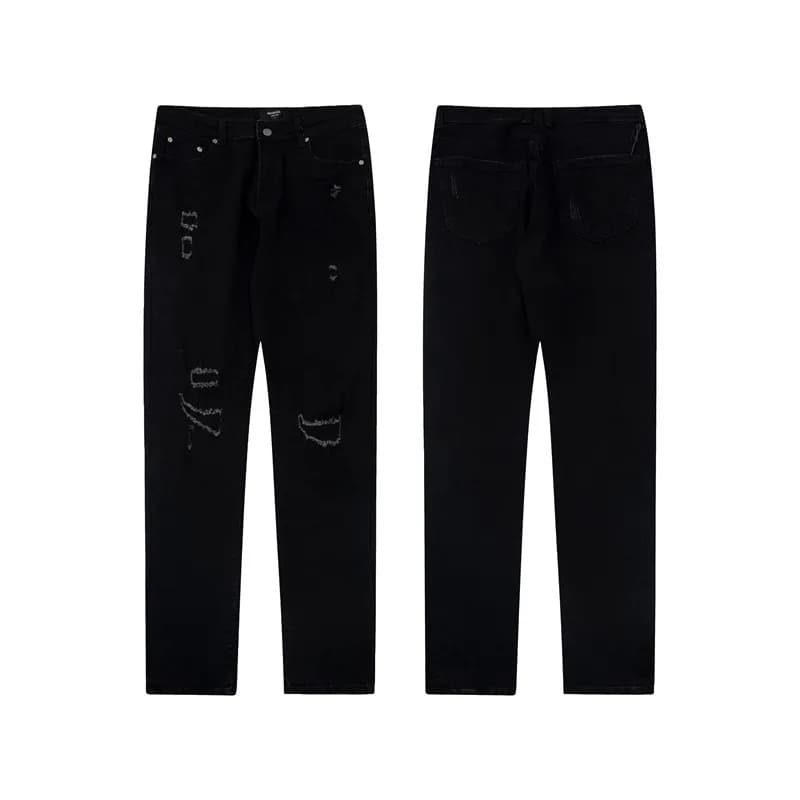 Utility Denim Trousers Button-Flap Side Panel — E36黑