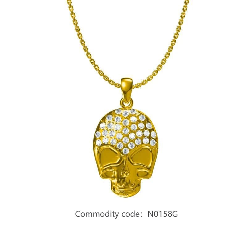 Chrome Hearts Skull Pendant Pave Crystal