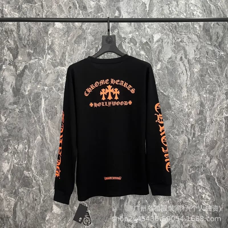 Chrome Hearts Long Sleeve Tee Build Graphic — 9015黑色