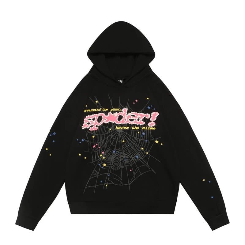 Sp5der Hoodie Spiderweb Logo — 221卫衣黑